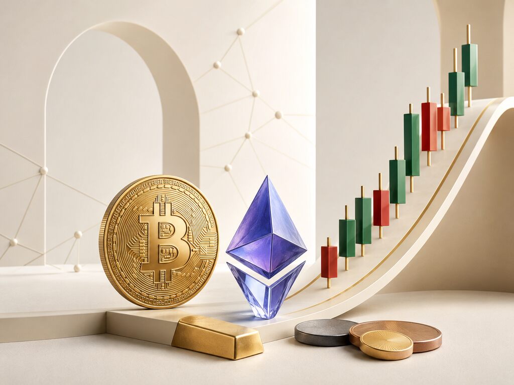 比特币与加密货币市场行情示意图